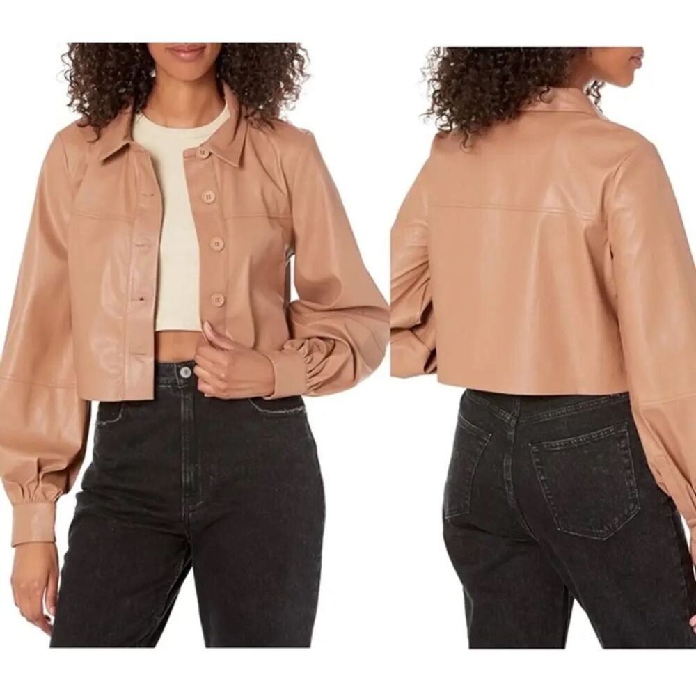 Philanthropy NWT Faux Leather Aurora Jacket in Ginger in Size XS